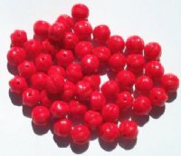 50 8mm Round Opaque Red Melon Beads